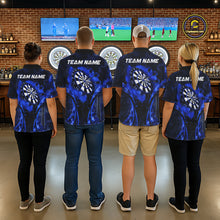 Load image into Gallery viewer, Blue Dartboard Lightning Darts Shirt For Men Custom Flame Darts Team Jersey Polo &amp; 1/4 Zip TDM6113
