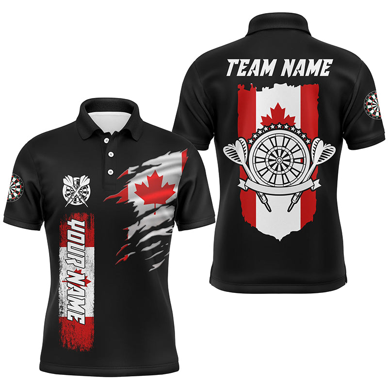 Personalized Retro Canada Flag Darts Polo Shirts Custom Patriotic Darts Jerseys For Men TDM1478