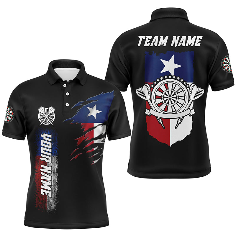 Personalized Retro Texas Flag Darts Polo Shirts Custom Patriotic Darts Jerseys For Men TDM1479