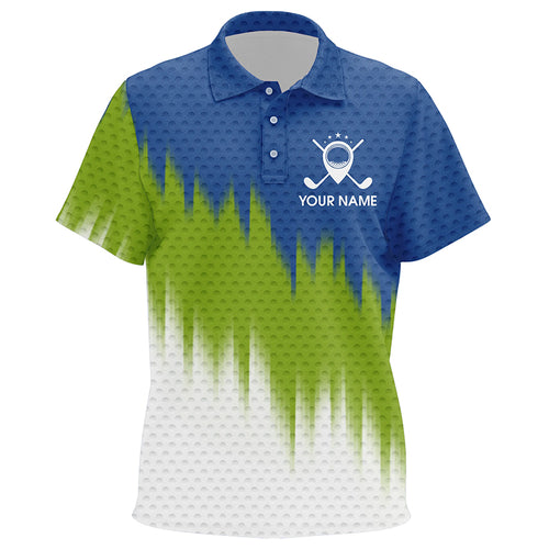 Green And Blue Kid Golf Polo Shirts Custom Name Golf Outfit Kid, Great Gifts For A Golfer TDM1844