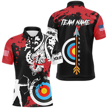 Load image into Gallery viewer, Personalized Grunge Tribal Archery Shirts For Men Custom Archery Jerseys For Team Archer |Red TDM2056