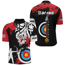 Load image into Gallery viewer, Personalized Grunge Tribal Archery Shirts For Men Custom Archery Jerseys For Team Archer |Red TDM2056