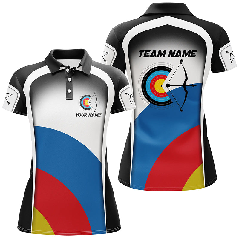 Personalized Colorful Target Archery Shirts For Women, Archery Tournament Jerseys For Team Archers TDM2057