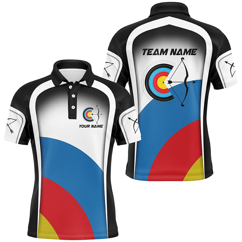 Personalized Colorful Target Archery Shirts For Men, Archery Tournament Jerseys For Team Archers TDM2057