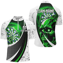 Load image into Gallery viewer, Customized Grunge Green Dartboard 3D Printed Skull Darts Shirts For Men, Team League Darts Jerseys TDM2262