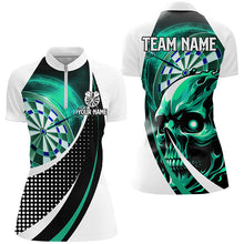 Load image into Gallery viewer, Personalized Turquoise Dartboard 3D Printed Skull Darts Shirts For Women Team League Darts Jerseys TDM2263