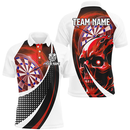 Personalized Red Dartboard 3D Printed Skull Darts Shirts For Men Custom Team League Darts Jerseys TDM2264