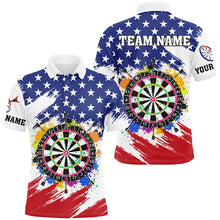 Load image into Gallery viewer, Colorful Dartboard American Flag Custom Patriotic Darts Shirts For Men, Darts Team Jerseys |White TDM2269