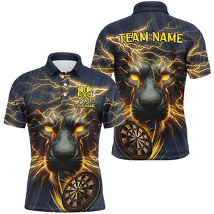 Darts Storm Panther 3D Printed Darts Shirts For Men Custom Darts League Team Jerseys |Yellow TDM2535