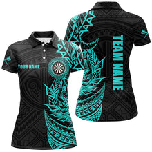 Load image into Gallery viewer, Personalized Turquoise Tribal Darts Polo &amp; Quarter Zip Custom Dart Shirts For Women Dart Jerseys TDM2783