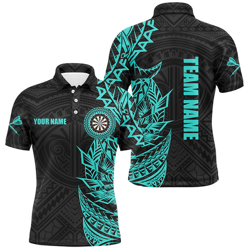 Personalized Turquoise Tribal Darts Polo & Quarter Zip Custom Dart Shirts For Men Dart Jerseys TDM2783