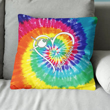 Load image into Gallery viewer, Personalized Billiards Heart Colorful Tie Dye Full Printing Throw Pillow TDM0760