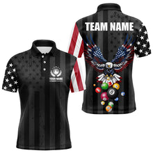 Load image into Gallery viewer, Personalized Eagle American Flag Billiard Balls Pool Shirt For Men, Patriotic Billiard Shirt Jersey TDM3252
