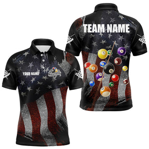 Retro American Flag Patriotic Billiard Shirts For Men Custom 3D Billiard Balls Pool Team Jerseys TDM3256