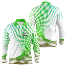 Load image into Gallery viewer, Personalized Green Geometric Men Golf Shirt Short Sleeve Polo Shirt Men Golf Tops, Golfing Gifts TDM3259