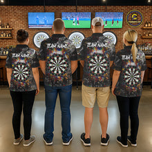 Load image into Gallery viewer, Colorful Grunge Skull Darts Polo &amp; Quarter Zip For Women Custom Darts Team Jersey, Funny Darts Gifts TDM5503