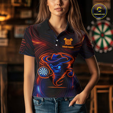 Load image into Gallery viewer, Funny Neon Tornado Darts Polo &amp; Quarter Zip For Women Custom Darts Team Jersey, Darts Outfit TDM5505