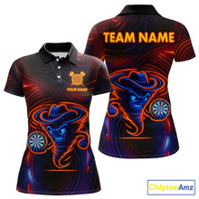Load image into Gallery viewer, Funny Neon Tornado Darts Polo &amp; Quarter Zip For Women Custom Darts Team Jersey, Darts Outfit TDM5505