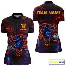 Load image into Gallery viewer, Funny Neon Tornado Darts Polo &amp; Quarter Zip For Women Custom Darts Team Jersey, Darts Outfit TDM5505