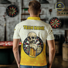 Load image into Gallery viewer, Personalized Funny Beer Skull Darts Shirt For Men Custom Yellow Darts Team Jersey, Darts Gifts TDM5507