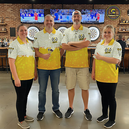 Personalized Funny Beer Skull Darts Shirt For Women Custom Yellow Darts Team Jersey, Darts Gifts TDM5507