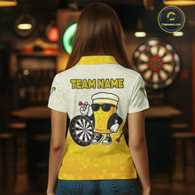 Load image into Gallery viewer, Personalized Yellow Funny Beer Darts Shirt For Women Custom Darts Jersey Team Polo &amp; 1/4 Zip TDM5508