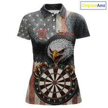 Load image into Gallery viewer, Personalized Vintage American Flag Eagle Darts Shirt For Women Custom Patriotic Darts Team Jerseys TDM5757