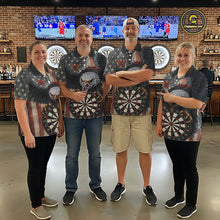 Load image into Gallery viewer, Personalized Vintage American Flag Eagle Darts Shirt For Men Custom Patriotic Darts Team Jerseys TDM5757