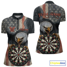Load image into Gallery viewer, Personalized Vintage American Flag Eagle Darts Shirt For Women Custom Patriotic Darts Team Jerseys TDM5757