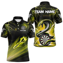 Load image into Gallery viewer, Thunder Lightning Custom Cobra Snake Yellow Men Dart Shirts Best Dart Jerseys Dart Team Shirts TDM3605