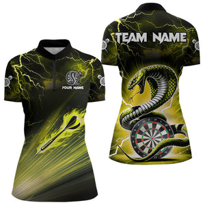Thunder Lightning Custom Cobra Snake Yellow Women Dart Shirts Best Dart Jerseys Dart Team Shirts TDM3605