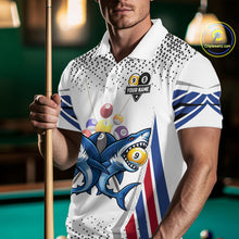 Load image into Gallery viewer, Funny Shark 8 Ball &amp; 9 Ball Pool Billiard Shirt For Men Custom Billiard Team Jersey Polo &amp; 1/4 Zip TDM5965