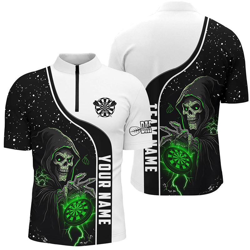 Personalized Dart Skull Grunge Men Dart Quarter-Zip Shirt Custom Darts Jerseys Team Shirts TDM1272