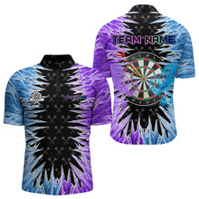 Load image into Gallery viewer, Blue And Purple Icy Men Dart Shirt With Pocket Option Custom Dart Jersey TDM3758