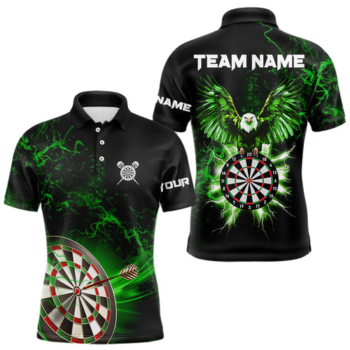 Custom Green Lightning Eagle Dart Shirt For Men, Dart Jersey Pocket Option TDM3763