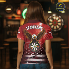 Load image into Gallery viewer, Red Lightning American Flag Eagle Dart Shirt With Pocket Option For Women TDM6553
