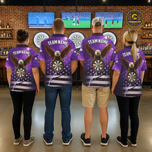 Load image into Gallery viewer, Purple Lightning American Flag Eagle Dart Shirt With Pocket Option For Men TDM6554