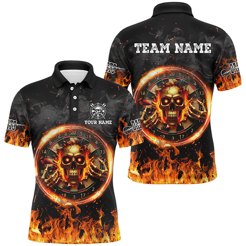 Personalized Skull Dartboard Fire Flame 3D Printed Darts Shirts For Men Team League Darts Jerseys TDM2279