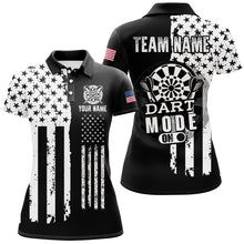 Load image into Gallery viewer, Funny Darts Mode On Custom Black White American Flag Darts Shirts For Women, Patriotic Darts Jerseys TDM2548