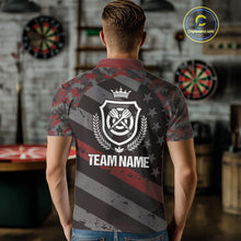 Load image into Gallery viewer, Red Camo American Flag Darts Jersey For Men Custom Grunge Darts Shirt Team Polo &amp; Quarter Zip TDM5032