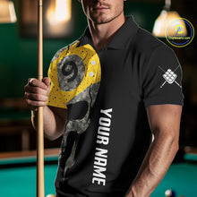 Load image into Gallery viewer, Personalized 9 Ball Camo Skull Billiard Shirt For Men, US Flag Pool Team Jerseys Polo &amp; 1/4 Zip TDM5251