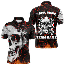 Load image into Gallery viewer, Personalized Red Fiery Crack Skull Dart Shirts Custom Scary Dart Shirts For Men Dart Jerseys TDM3267