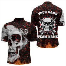 Load image into Gallery viewer, Personalized Red Fiery Crack Skull Dart Shirts Custom Scary Dart Shirts For Men Dart Jerseys TDM3267