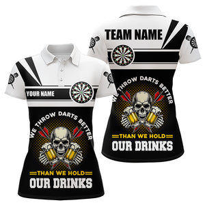 We Throw Darts Better Skull Beer Funny Darts Shirts For Women Custom Drinking Darts Team Jerseys TDM3458