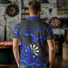 Load image into Gallery viewer, Personalized Black And Blue Darts Polo &amp; Quarter Zip Custom Dart Shirts For Men Darts Team Jerseys TDM3460