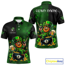 Load image into Gallery viewer, Custom St Patrick Day Leprechaun 8 Ball Billiard Shirt For Men, Shamrock Luckiest Pool Team Jersey TDM5768