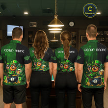 Load image into Gallery viewer, Custom St Patrick Day Leprechaun 8 Ball Billiard Shirt For Men, Shamrock Luckiest Pool Team Jersey TDM5768