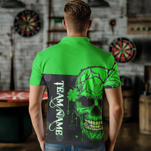 Load image into Gallery viewer, Personalized Green Shamrock Skull Dart Shirts For Men Custom Saint Patrick Day Dart Jerseys Outfit TDM3613