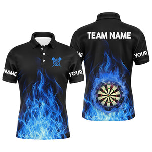 Blue Fire Flame 3D Dartboard Men Darts Polo Shirts Custom Darts Shirts For Team Dart Jerseys TDM1281