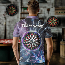 Load image into Gallery viewer, Blue And Purple Galaxy Thunder Lightning Dart Shirts For Men Custom Dart Jerseys Polo &amp; 1/4 Zip TDM3768